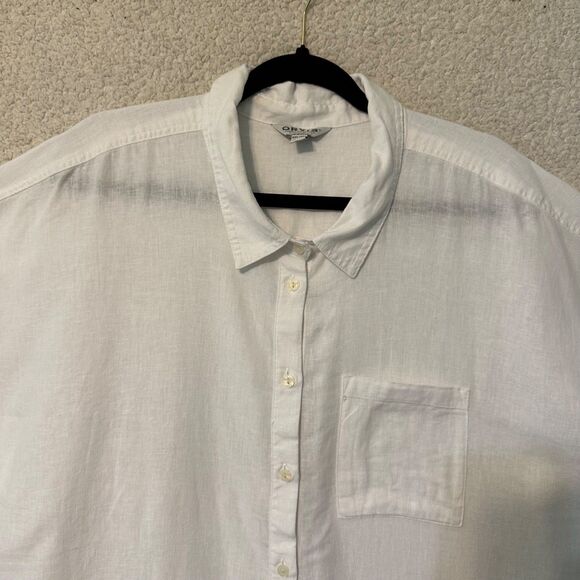 Orvis‎ Tops for Women - Linen Blend Womens Short Sleeve Shirts (White, XXL) - Picture 2 of 10